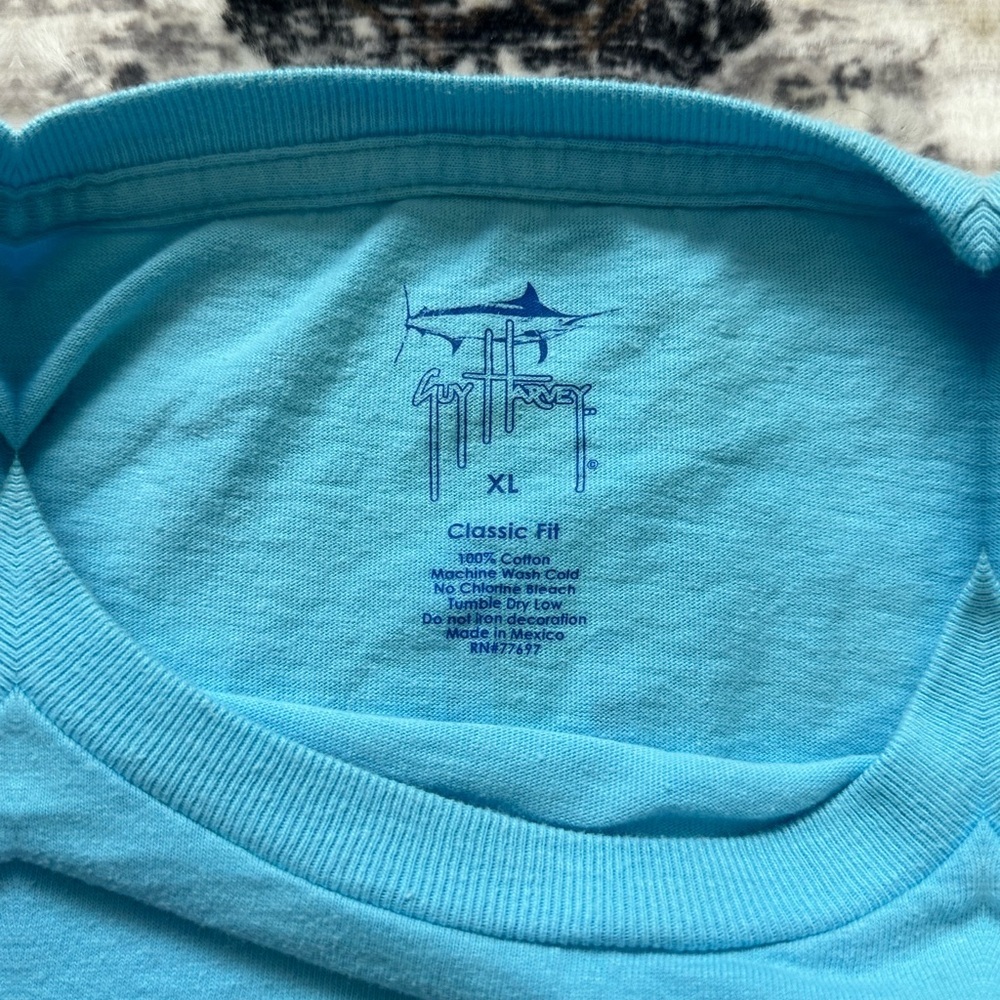 Guy Harvey Aqua Long Sleeve Marlin Graphic Fishing Tee - Picture 3 of 7